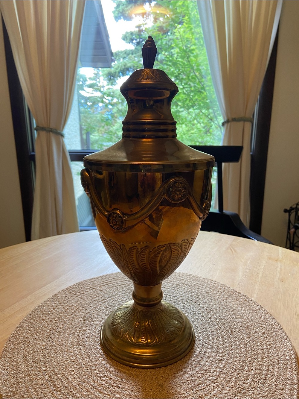 Beautiful Ornate Nora Fenton Design Brass Trophy Urn - Vintage